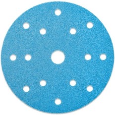 Disco Lija Azul AG 150 mm con velcro 15 agujeros