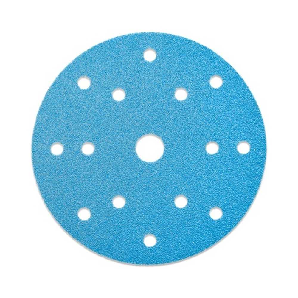 Disco Lija Azul AG 150 mm con velcro 15 agujeros